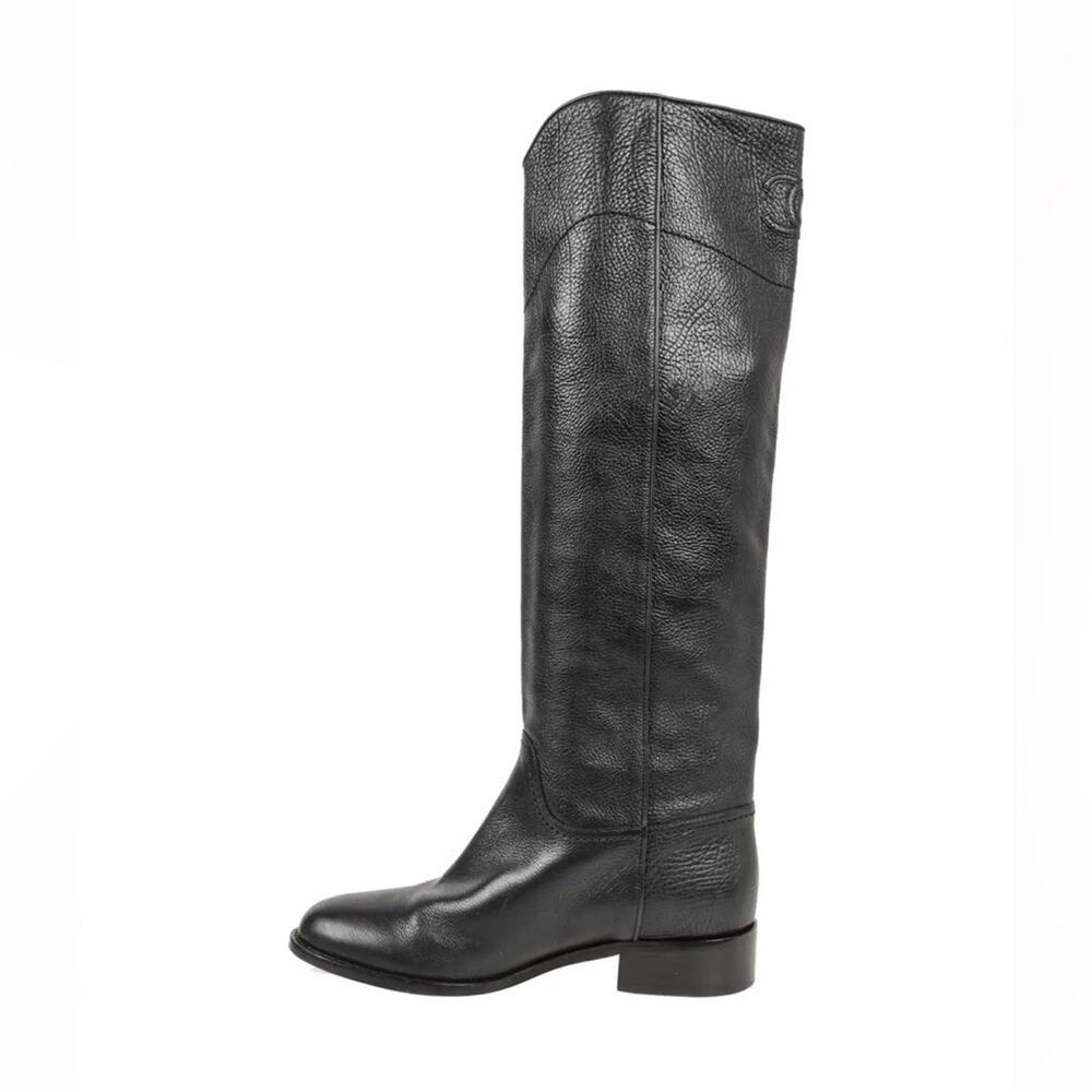 CHANEL 2014 interlocking CC logo riding tall boots equestrian 38.5 - Picture 15 of 16